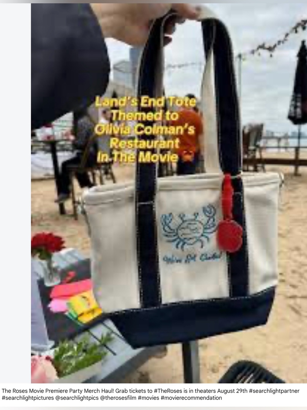 Lands' End canvas mini tote bag from The Roses Movie Premier We’ve got Crabs L